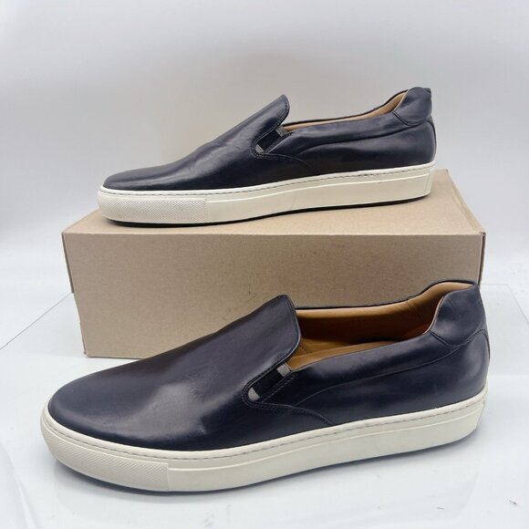 HUGO BOSS Men's Mirage Slon Slip-On Sneaker Black Leather US 12 -Made in Italy - Picture 3 of 10